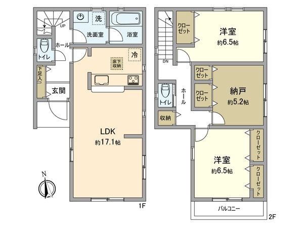 昭島市郷地町2丁目 新築戸建 間取図(平面図) 昭島市郷地町2丁目 新築戸建 間取図(平面図)