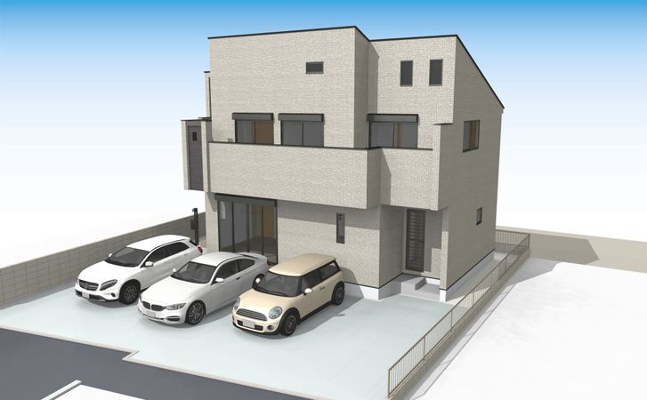 立川市富士見町2丁目 新築戸建 外観パース図