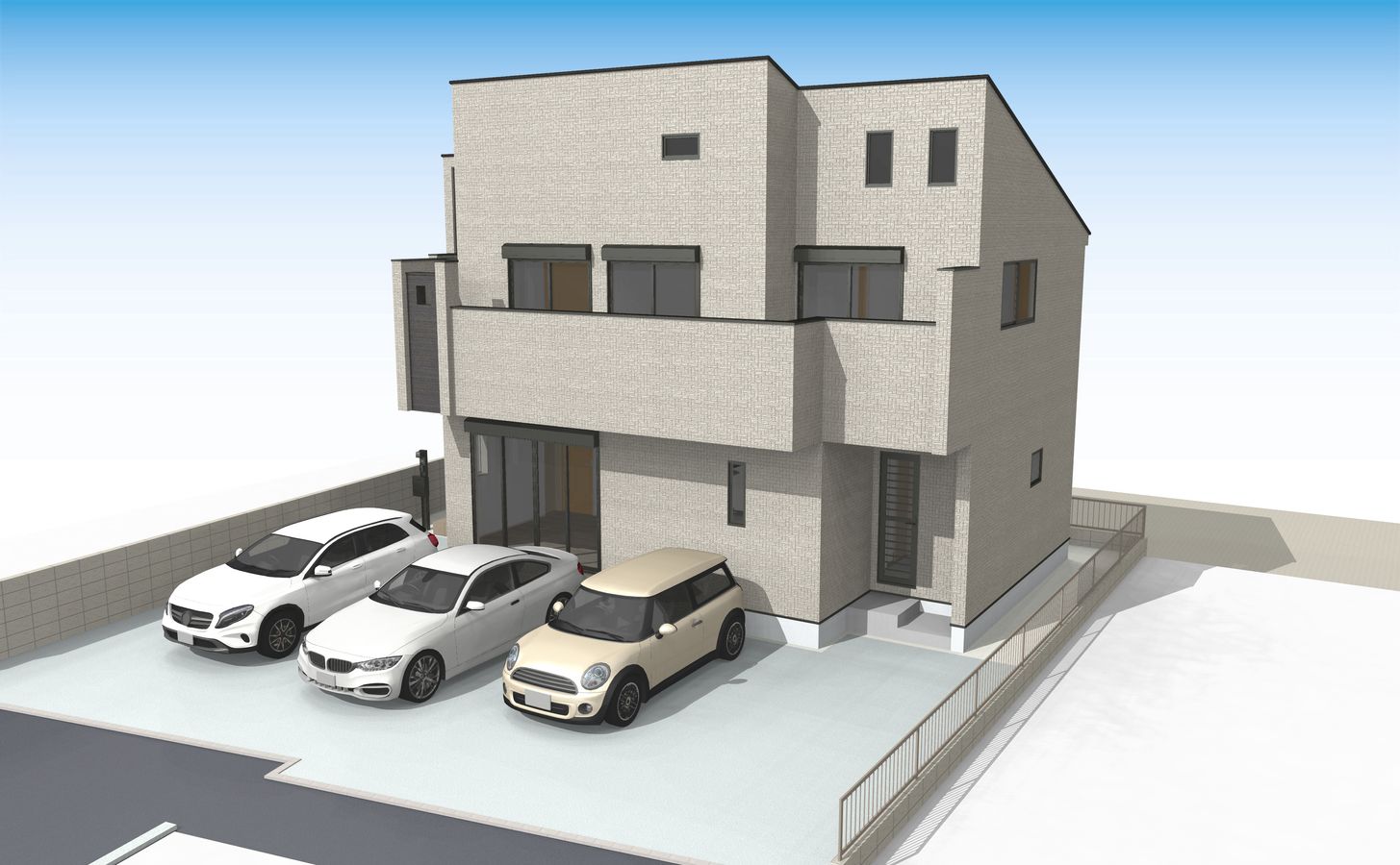 立川市富士見町2丁目 新築戸建 外観パース図 外観パース図