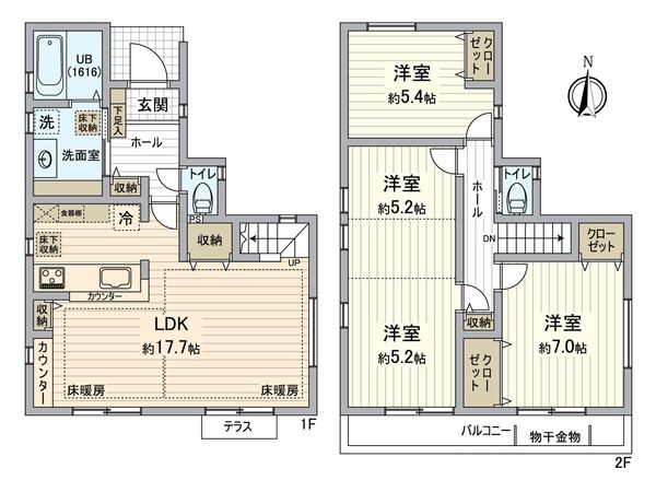 東大和市向原4丁目 戸建 間取図(平面図)