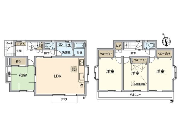 武蔵村山市大南2丁目 戸建 間取図(平面図) 武蔵村山市大南2丁目 戸建 間取図(平面図)