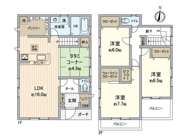 昭島市上川原町2丁目 戸建 間取図(平面図)