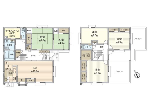 立川市高松町2丁目 戸建 間取図(平面図)