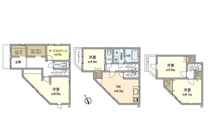 立川市曙町3丁目 戸建 間取図(平面図) 立川市曙町3丁目 戸建 間取図(平面図)