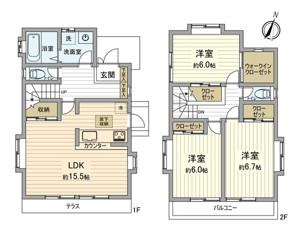 立川市幸町2丁目 戸建 間取図(平面図)