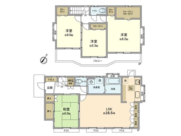 立川市栄町3丁目 戸建 間取図(平面図)