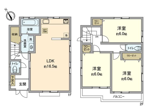 立川市砂川町8丁目 戸建 間取図(平面図) 立川市砂川町8丁目 戸建 間取図(平面図)