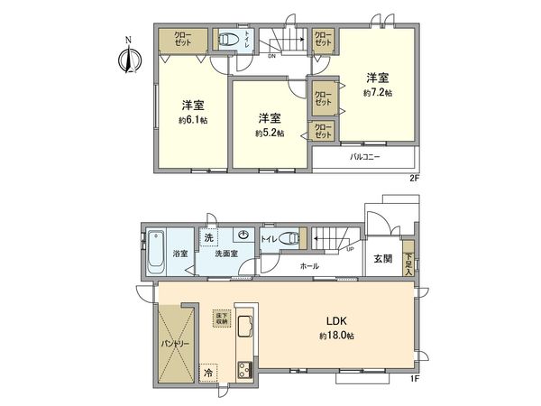 東大和市立野2丁目 新築戸建B号棟 間取図(平面図) 東大和市立野2丁目 新築戸建B号棟 間取図(平面図)