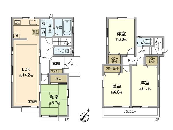 日野市東平山3丁目 戸建 間取図(平面図) 日野市東平山3丁目 戸建 間取図(平面図)