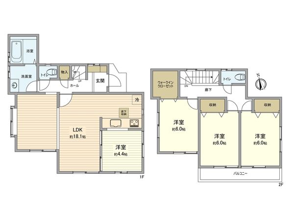 立川市錦町5丁目 戸建 間取図(平面図) 立川市錦町5丁目 戸建 間取図(平面図)