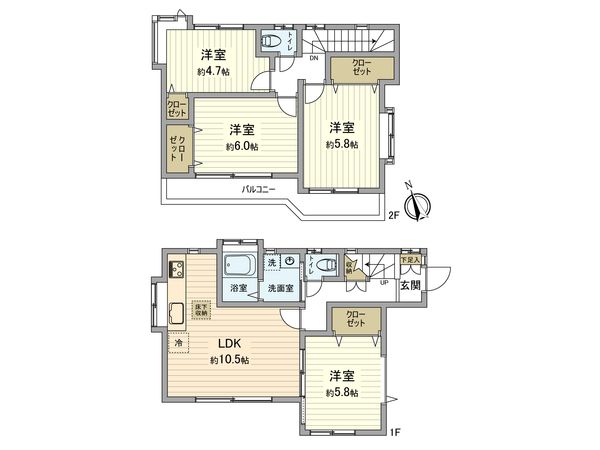 武蔵村山市大南2丁目 戸建 間取図(平面図) 武蔵村山市大南2丁目 戸建 間取図(平面図)