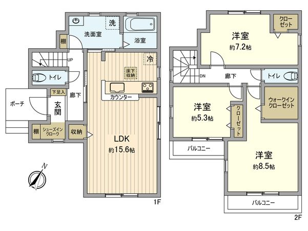 青梅市大門3丁目 新築戸建 間取図(平面図) 青梅市大門3丁目 新築戸建 間取図(平面図)