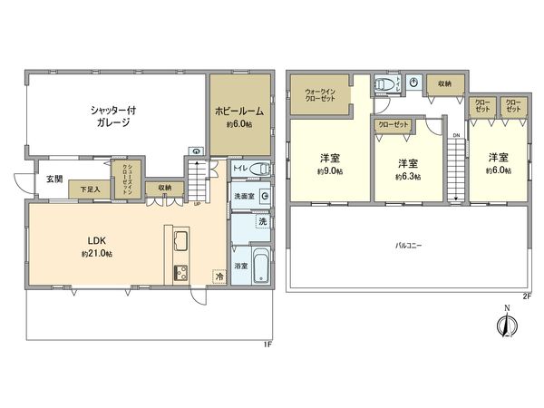 東大和市中央4丁目 新築戸建 間取図(平面図) 東大和市中央4丁目 新築戸建 間取図(平面図)