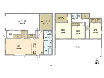 東大和市中央4丁目 新築戸建 間取図(平面図)