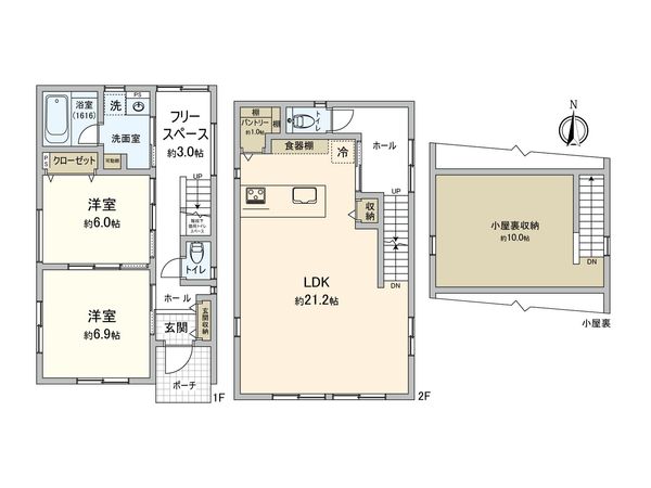 足立区南花畑2丁目中古戸建 間取図(平面図) 足立区南花畑2丁目中古戸建 間取図(平面図)
