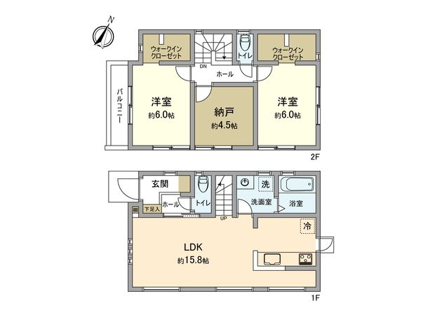 立川市栄町1丁目 新築戸建2号棟 間取図(平面図)