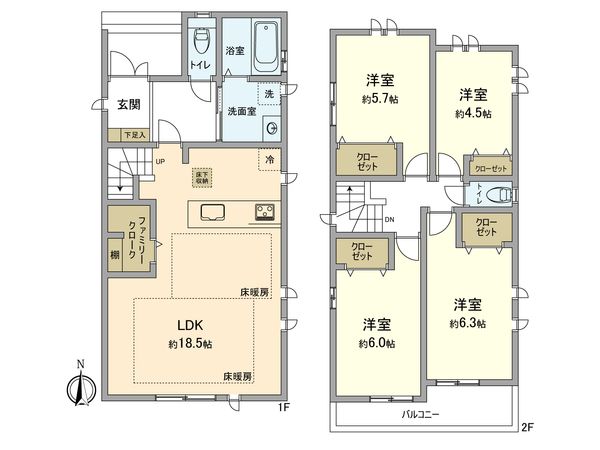 東大和市立野2丁目 新築戸建C号棟 間取図(平面図)