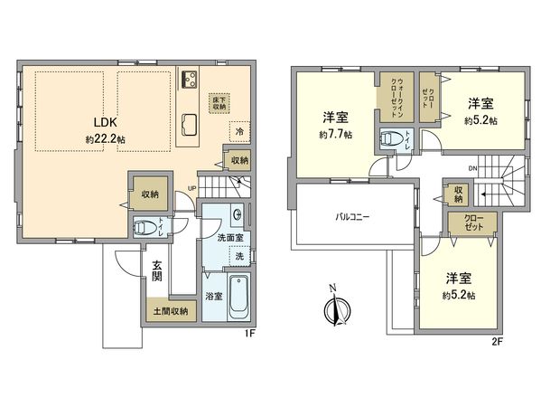 武蔵村山市大南5丁目 新築戸建 間取図(平面図) 間取図(平面図)