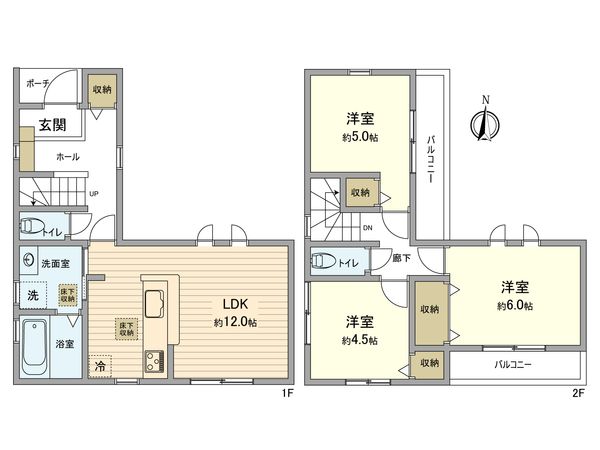 東大和市新堀1丁目 新築戸建 間取図(平面図) 東大和市新堀1丁目 新築戸建 間取図(平面図)