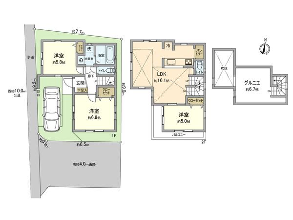 武蔵村山市大南2丁目 戸建 間取図(平面図) 武蔵村山市大南2丁目 戸建 間取図(平面図)
