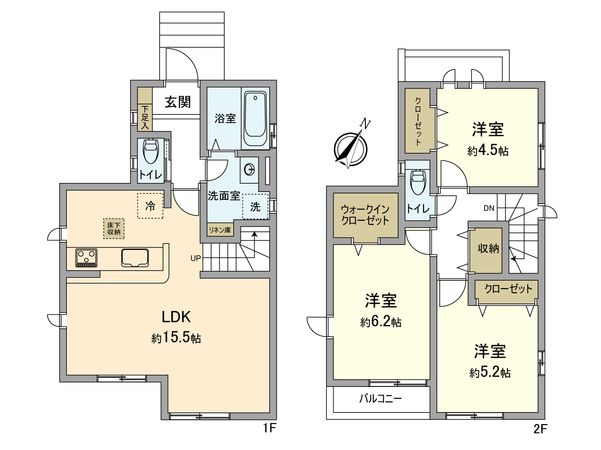 立川市栄町1丁目 新築戸建 間取図(平面図) 立川市栄町1丁目 新築戸建 間取図(平面図)