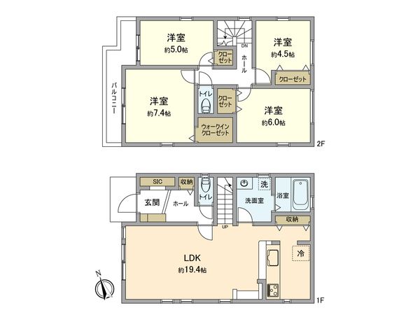 立川市砂川町2丁目 新築戸建2号棟 間取図(平面図) 立川市砂川町2丁目 新築戸建2号棟 間取図(平面図)