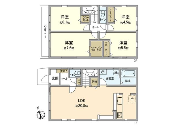 立川市砂川町2丁目 新築戸建3号棟 間取図(平面図) 立川市砂川町2丁目 新築戸建3号棟 間取図(平面図)