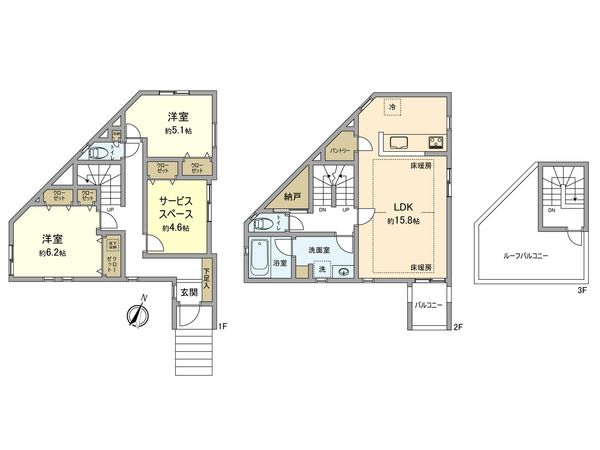 立川市錦町2丁目 新築戸建3号棟 間取図(平面図) 立川市錦町2丁目 新築戸建3号棟 間取図(平面図)