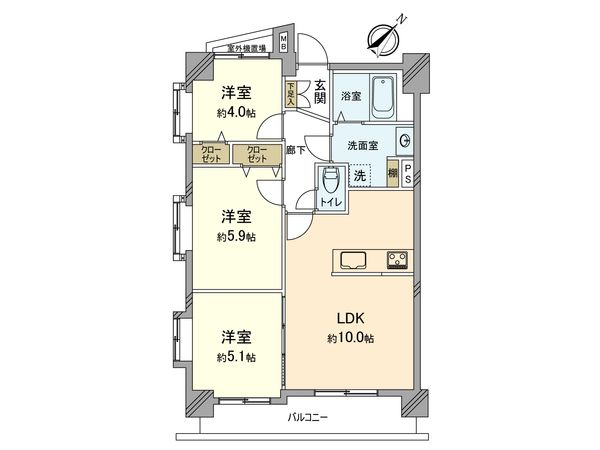 ワイズユウラク立川 間取図(平面図)