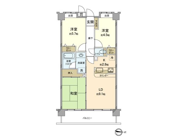 ライオンズガーデン武蔵砂川 間取図(平面図)