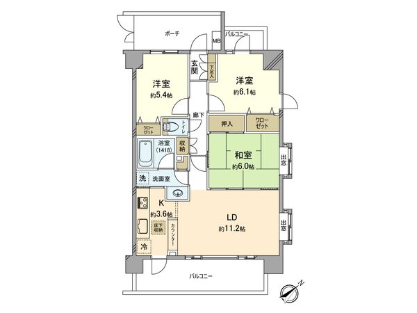 クィーンシティ立川リーオフレンテアネーロ 間取図(平面図)