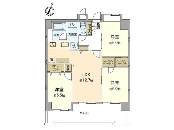 サンライズマンション玉川上水 間取図(平面図) 間取図(平面図)