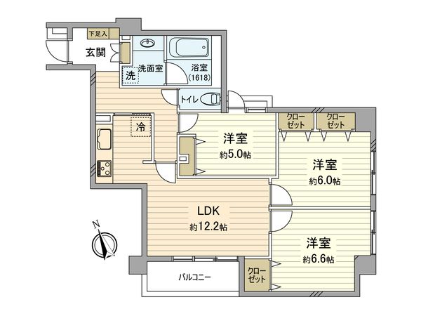 ベルクレール立川錦町 間取図(平面図)
