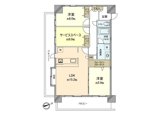 ライオンズプラザ日野駅前 間取図(平面図)