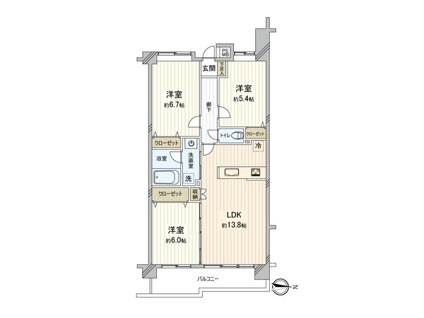 モナークキャッスル立川スカイガーデン 間取図(平面図) 間取図(平面図)
