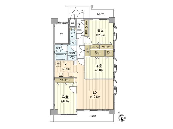 カインドステージ西立川Ⅱ 間取図(平面図) カインドステージ西立川Ⅱ 間取図(平面図)