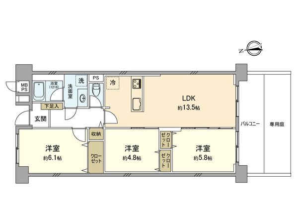 東大和グリーンタウン 3号棟 間取図(平面図) 間取図(平面図)