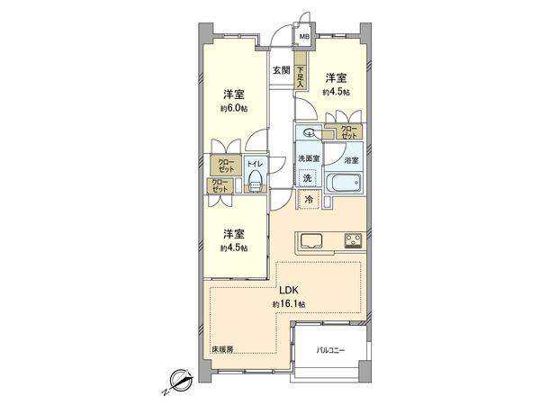 ライオンズ立川錦町レジデンス 間取図(平面図)