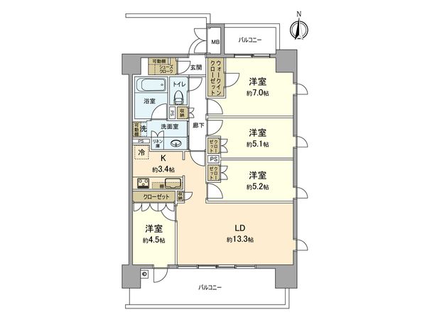 ポレスター昭和記念公園 間取図(平面図) ポレスター昭和記念公園 間取図(平面図)