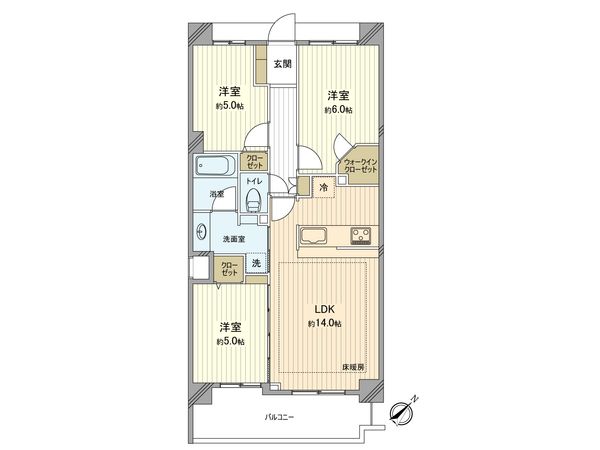 ランドシティ立川多摩川テラス ガーデンコート 間取図(平面図) ランドシティ立川多摩川テラス ガーデンコート 間取図(平面図)