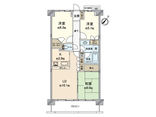 藤和シティホームズ武蔵砂川 間取図(平面図) 間取図(平面図)