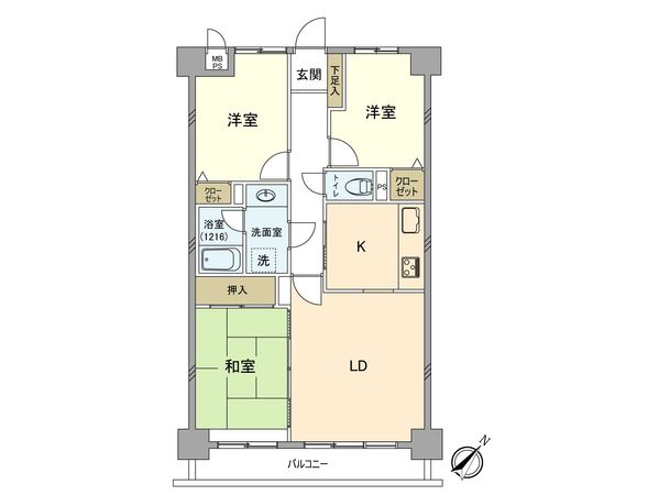 ライオンズマンション武蔵砂川 間取図(平面図)
