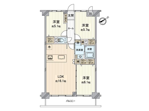 ライオンズマンション武蔵砂川 間取図(平面図)