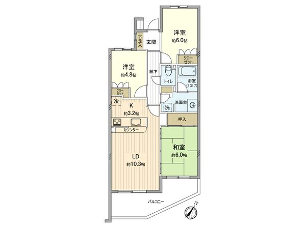 ハイホーム立川参番館 間取図(平面図) ハイホーム立川参番館 間取図(平面図)