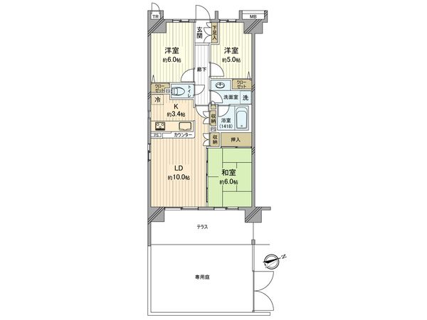 リビオプレシア立川錦町 間取図(平面図)