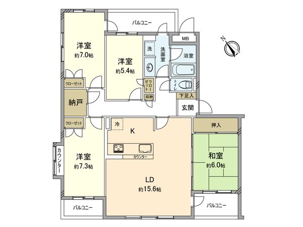 モアステージ日野 間取図(平面図)