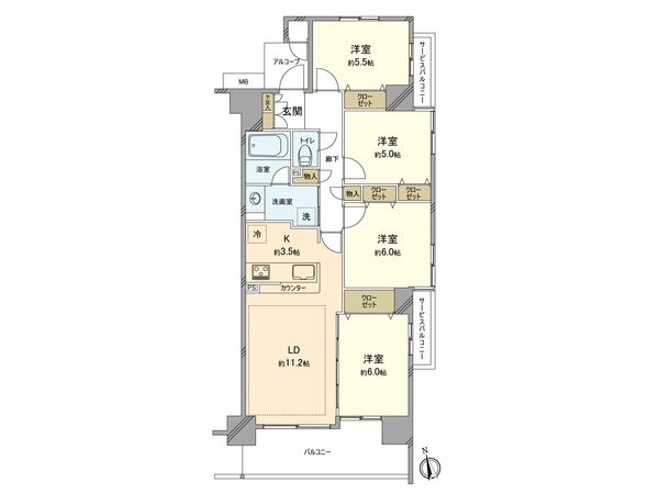 リビオプレシア立川錦町 間取図(平面図) リビオプレシア立川錦町 間取図(平面図)