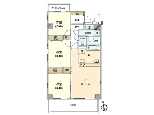 ダイアパレス昭島中神坂 間取図(平面図) ダイアパレス昭島中神坂 間取図(平面図)