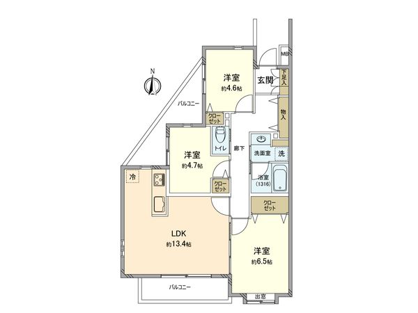 東村山北パーク・ホームズ 間取図(平面図) 東村山北パーク・ホームズ 間取図(平面図)
