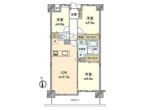 コスモ立川サングレイス 間取図(平面図) 間取図(平面図)